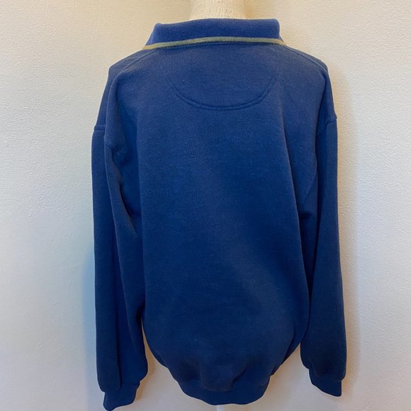 Apparel Zone Mens Blue Long Sleeve Collared Pullover Sweatshirt - Picture 2 of 9